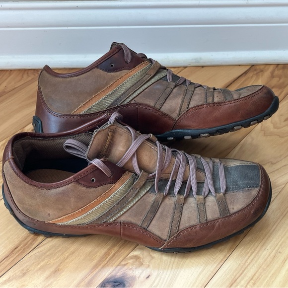 VINTAGE Skechers Men's Leather Citywalk Footpath Lace up Oxford Sneakers Sz 10 - Picture 2 of 11